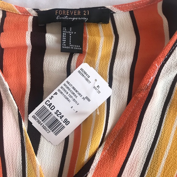 Forever 21 Striped Wrap Top BNWT - Picture 6 of 7